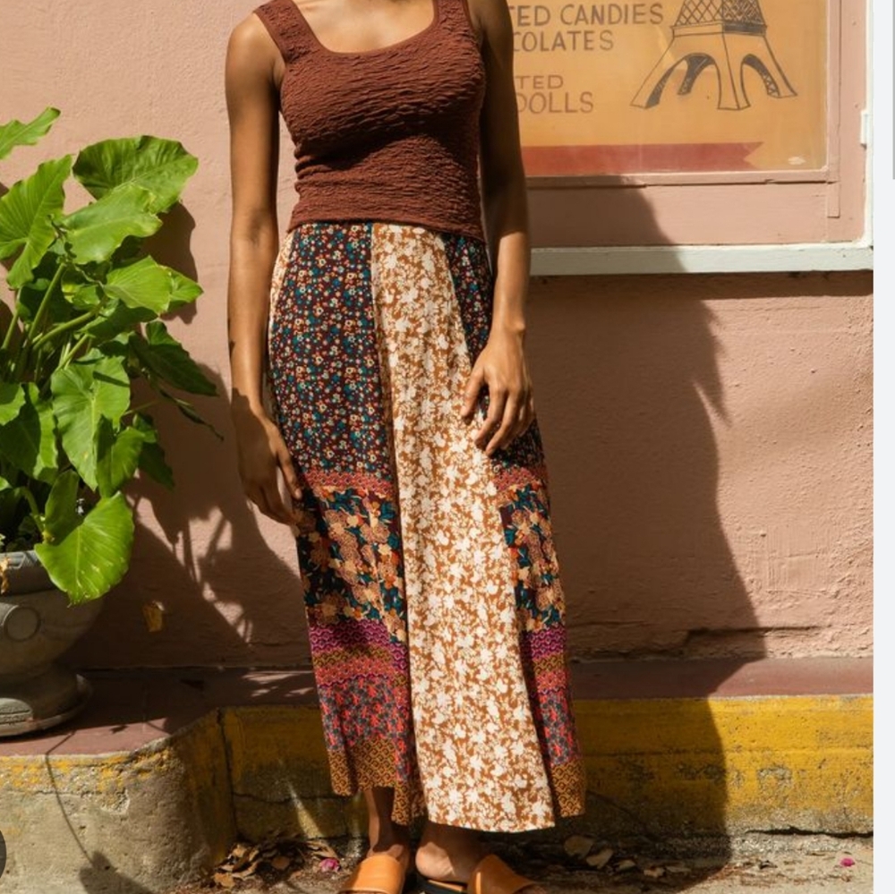 Natural life Valentina Maxi Skirt - Brown Floral small